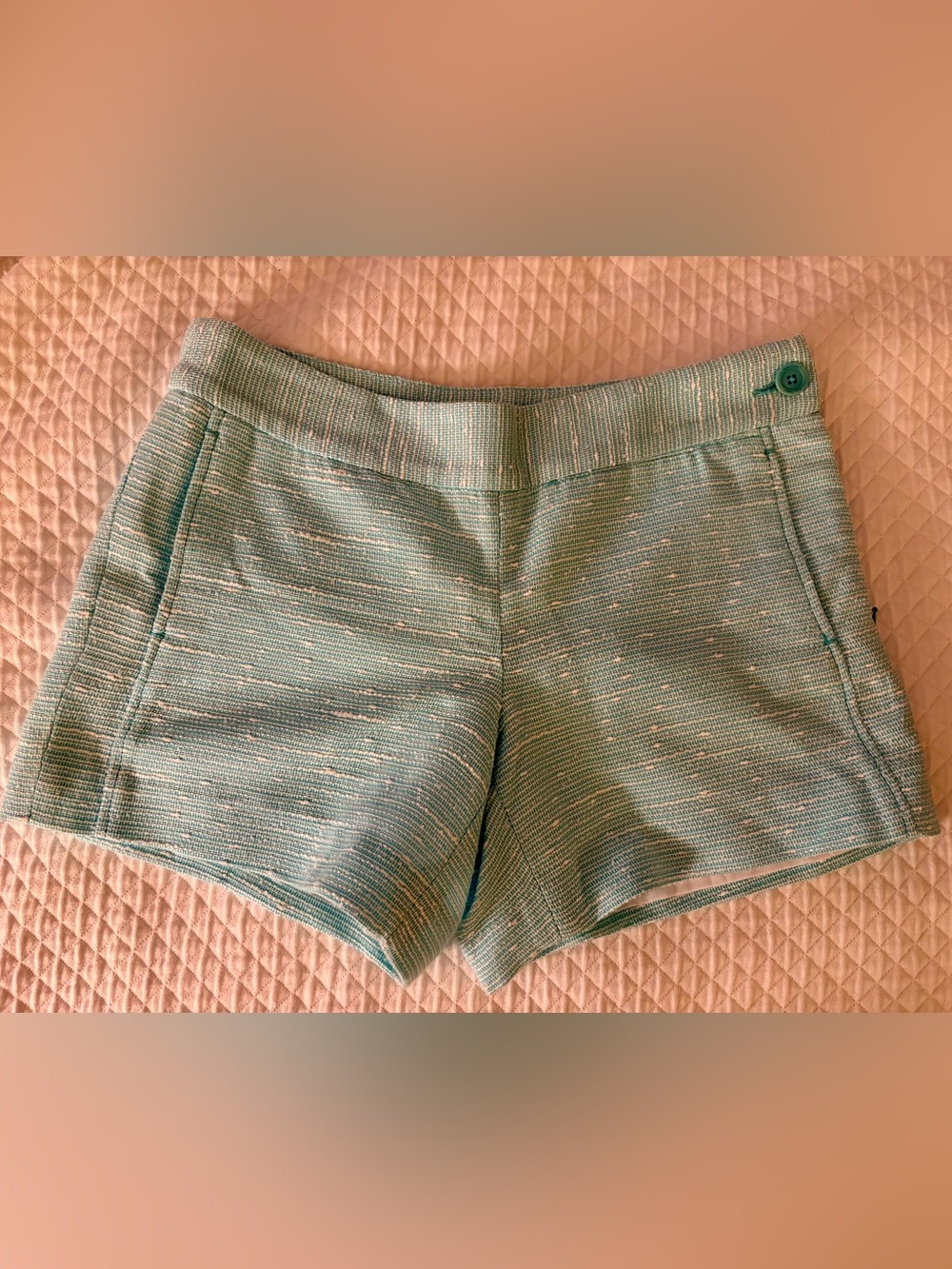Lilly Pulitzer Mint Green Tweed-Look Bike Shorts